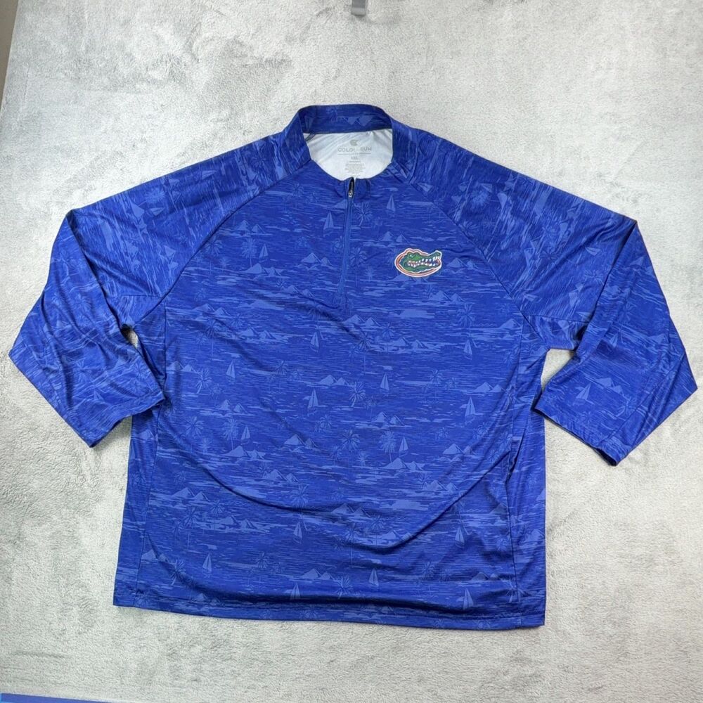 Colosseum Florida Gators Quarter-Zip Pullover Blue 3XL Embroidered Logo